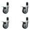 Service Caster 4'' Thermoplastic Rubber Swivel 1-5/8'' Expanding Stem Caster Set Total Lock Brake, 4PK SCC-EXTTL20S414-TPRB-158-4 - alternate 1